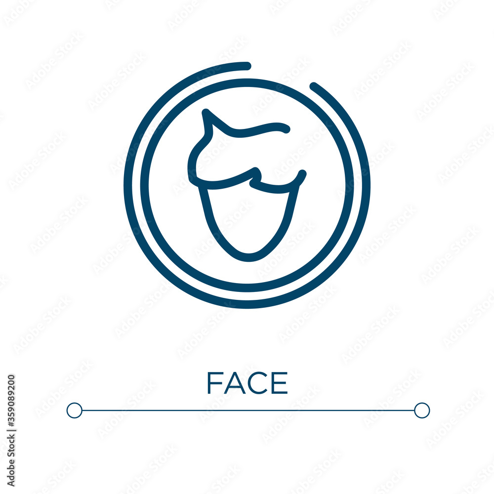 Poster face icon. linear vector illustration. outline face icon vector. thin line symbol for use on web and