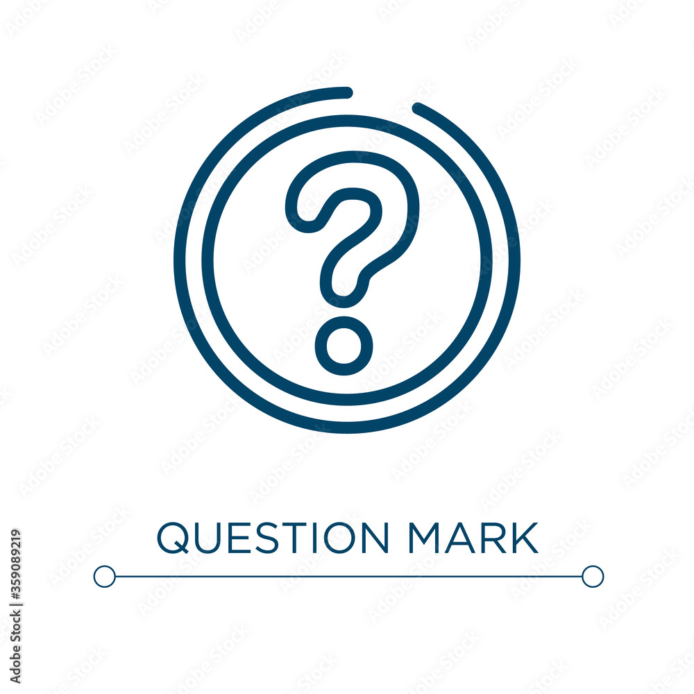 Poster question mark icon. linear vector illustration. outline question mark icon vector. thin line symbol 