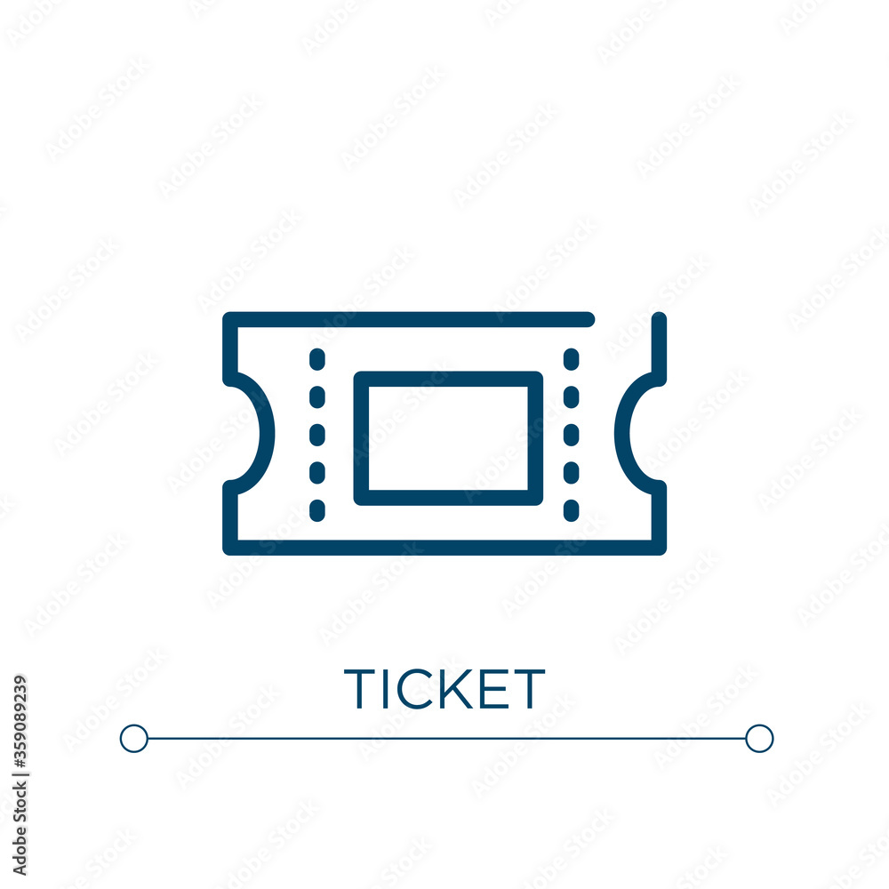 Poster ticket icon. linear vector illustration. outline ticket icon vector. thin line symbol for use on web
