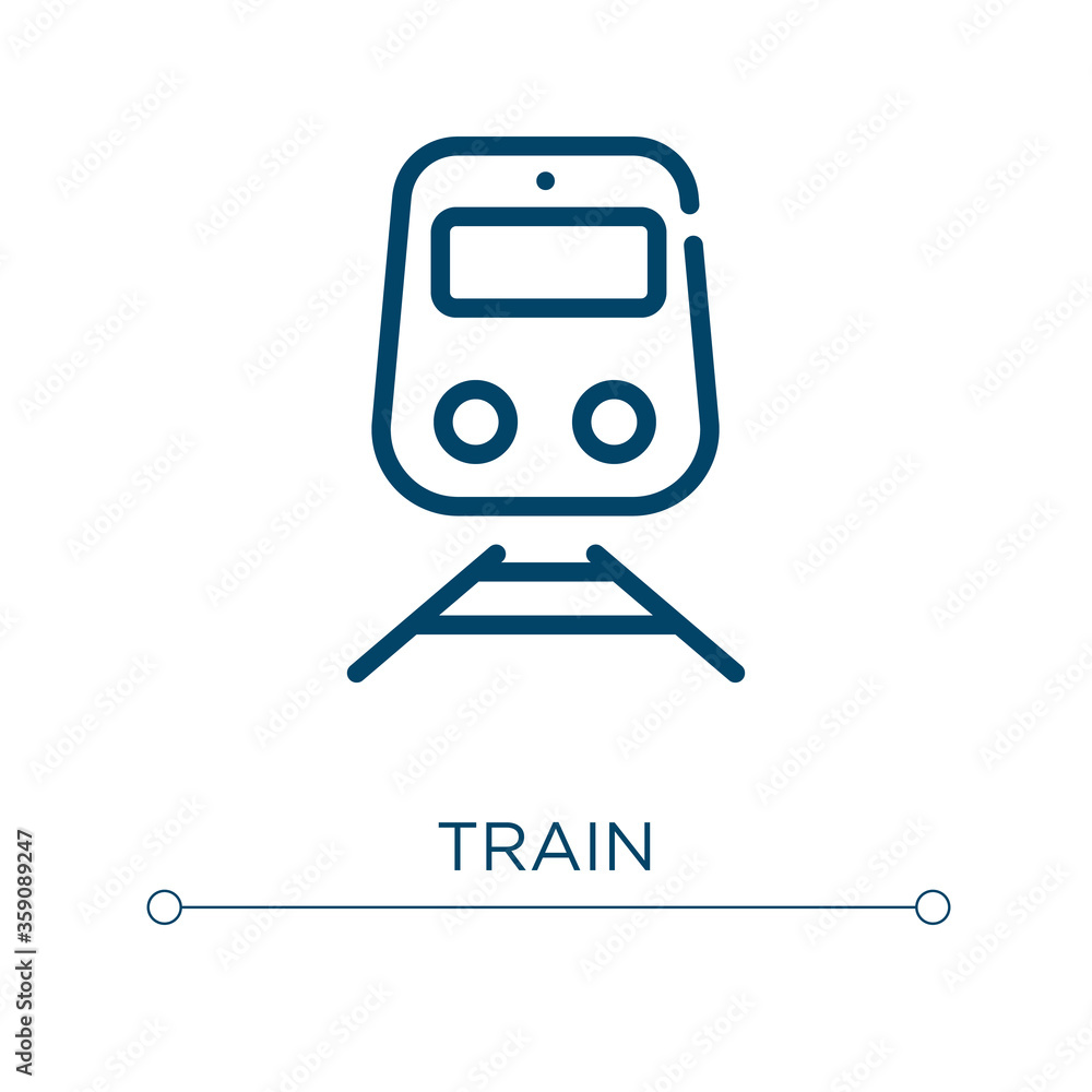 Poster train icon. linear vector illustration. outline train icon vector. thin line symbol for use on web a