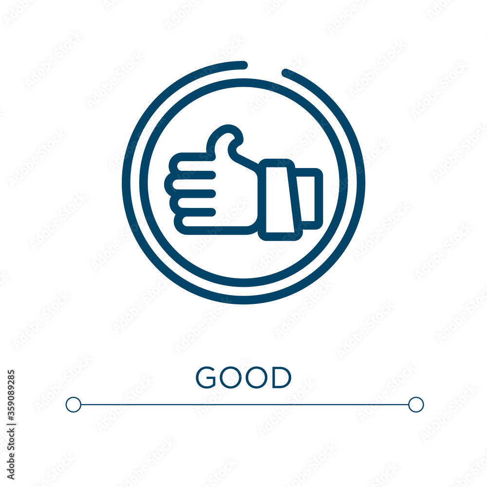 Poster good icon. linear vector illustration. outline good icon vector. thin line symbol for use on web and