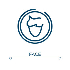 Face icon. Linear vector illustration. Outline face icon vector. Thin line symbol for use on web and mobile apps, logo, print media.