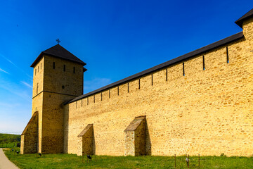 Fototapeta na wymiar Dragomirna Monastery, the tallest medieval monastery in northern Moldavia, Romania