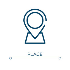 Place icon. Linear vector illustration. Outline place icon vector. Thin line symbol for use on web and mobile apps, logo, print media.