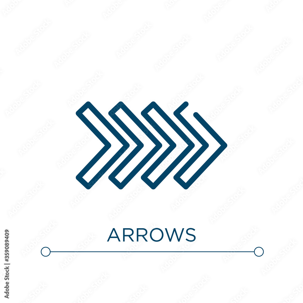 Poster arrows icon. linear vector illustration. outline arrows icon vector. thin line symbol for use on web