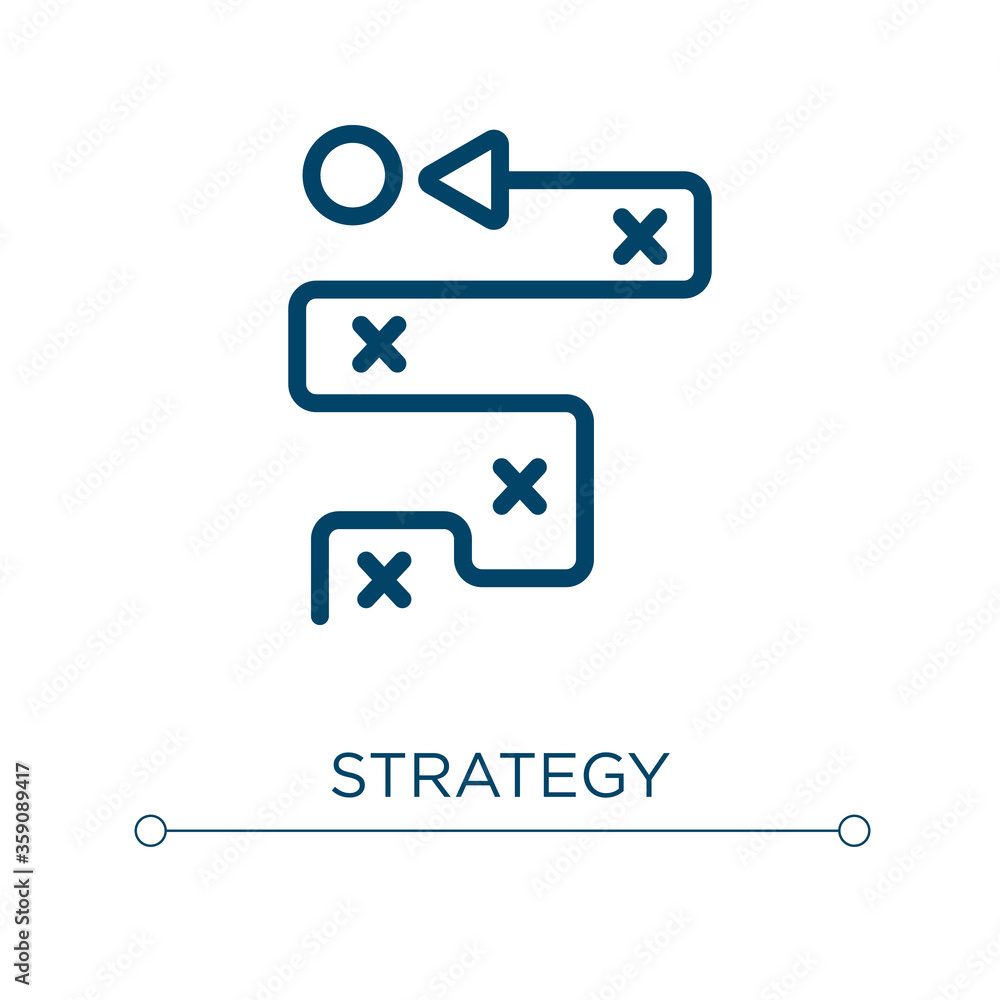 Poster strategy icon. linear vector illustration. outline strategy icon vector. thin line symbol for use on