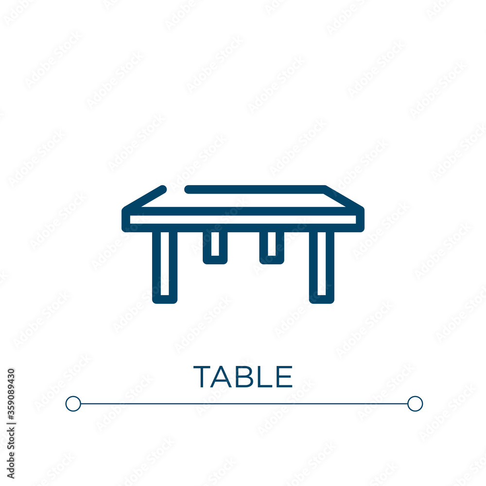 Poster table icon. linear vector illustration. outline table icon vector. thin line symbol for use on web a