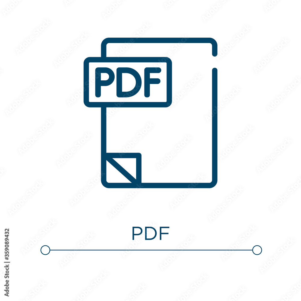Poster pdf icon. linear vector illustration. outline pdf icon vector. thin line symbol for use on web and m