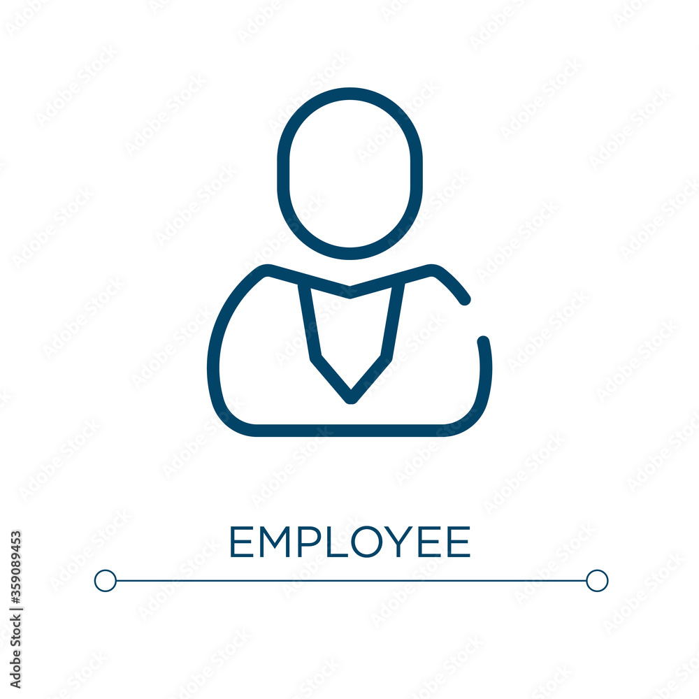 Poster employee icon. linear vector illustration. outline employee icon vector. thin line symbol for use on