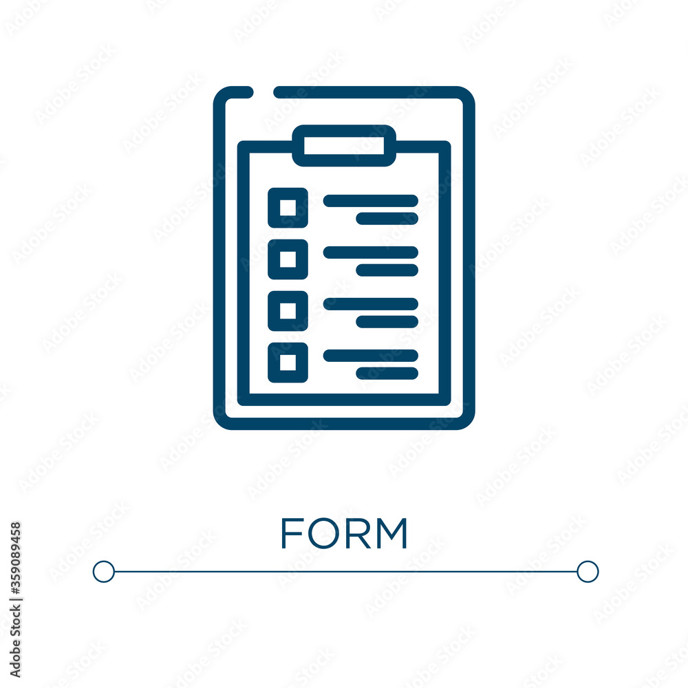 Poster form icon. linear vector illustration. outline form icon vector. thin line symbol for use on web and