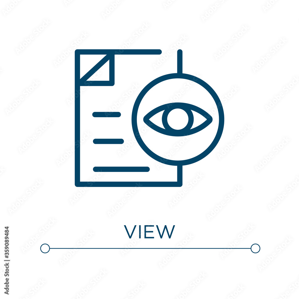 Poster view icon. linear vector illustration. outline view icon vector. thin line symbol for use on web and
