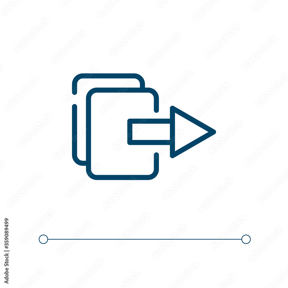 Poster logout icon. linear vector illustration. outline logout icon vector. thin line symbol for use on web