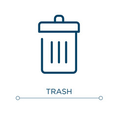 Trash icon. Linear vector illustration. Outline trash icon vector. Thin line symbol for use on web and mobile apps, logo, print media.