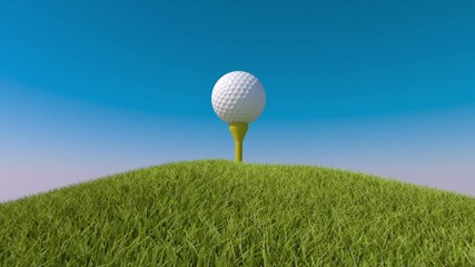 Golf. Animation of golf ball falling into a hole