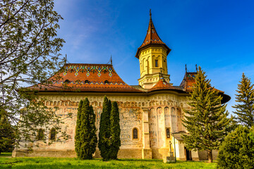 Fototapeta na wymiar Saint John the New Monastery, a Romanian Orthodox monastery in Suceava, Romania. UNESCO World Heritage Site