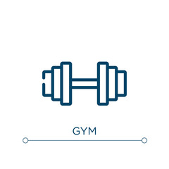 Gym icon. Linear vector illustration. Outline gym icon vector. Thin line symbol for use on web and mobile apps, logo, print media.