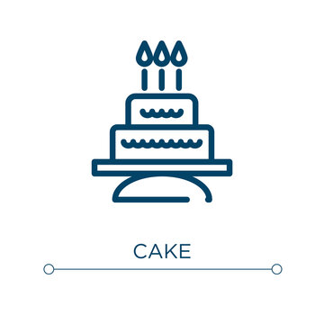 Cake icon. Linear vector illustration. Outline cake icon vector. Thin line symbol for use on web and mobile apps, logo, print media.