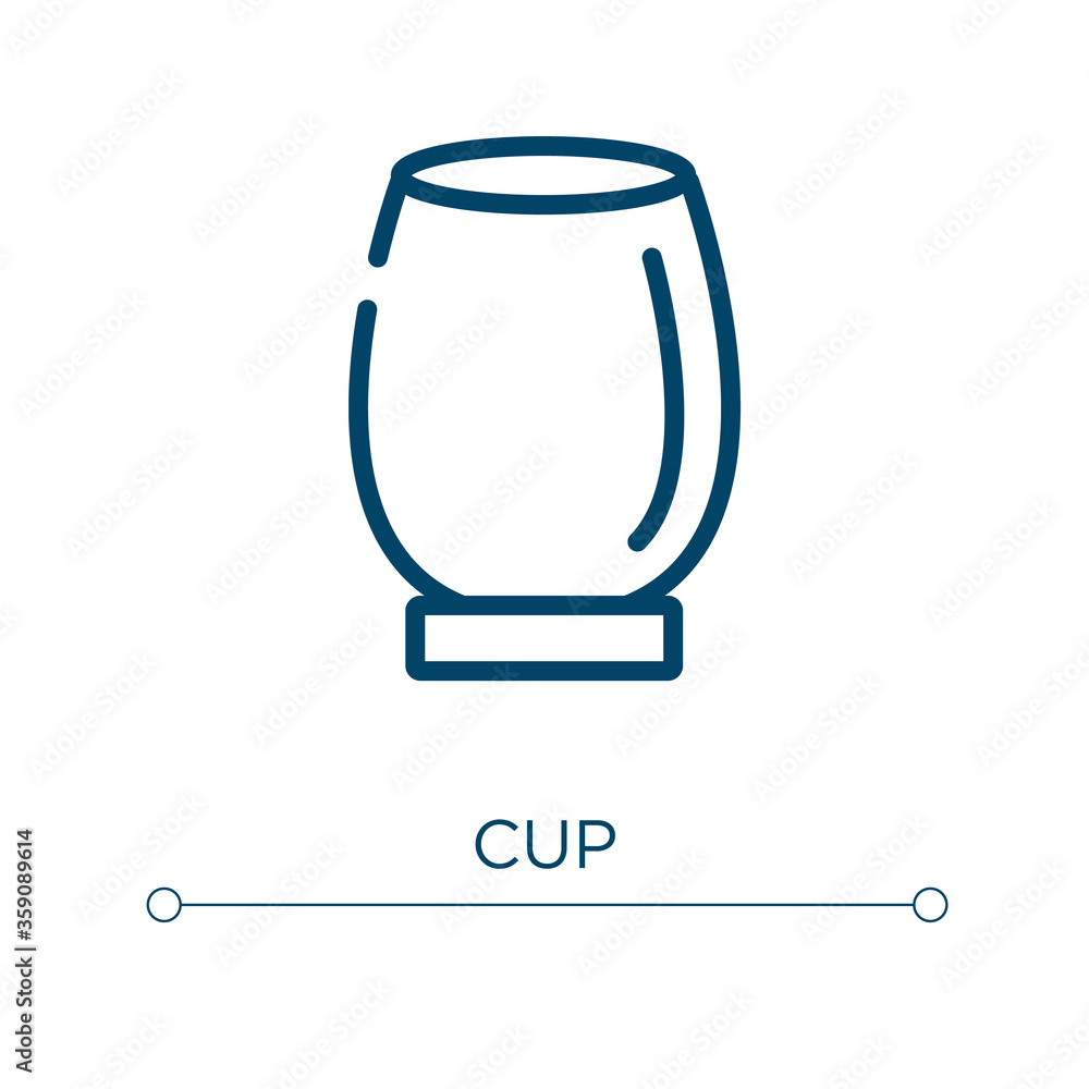 Poster cup icon. linear vector illustration. outline cup icon vector. thin line symbol for use on web and m