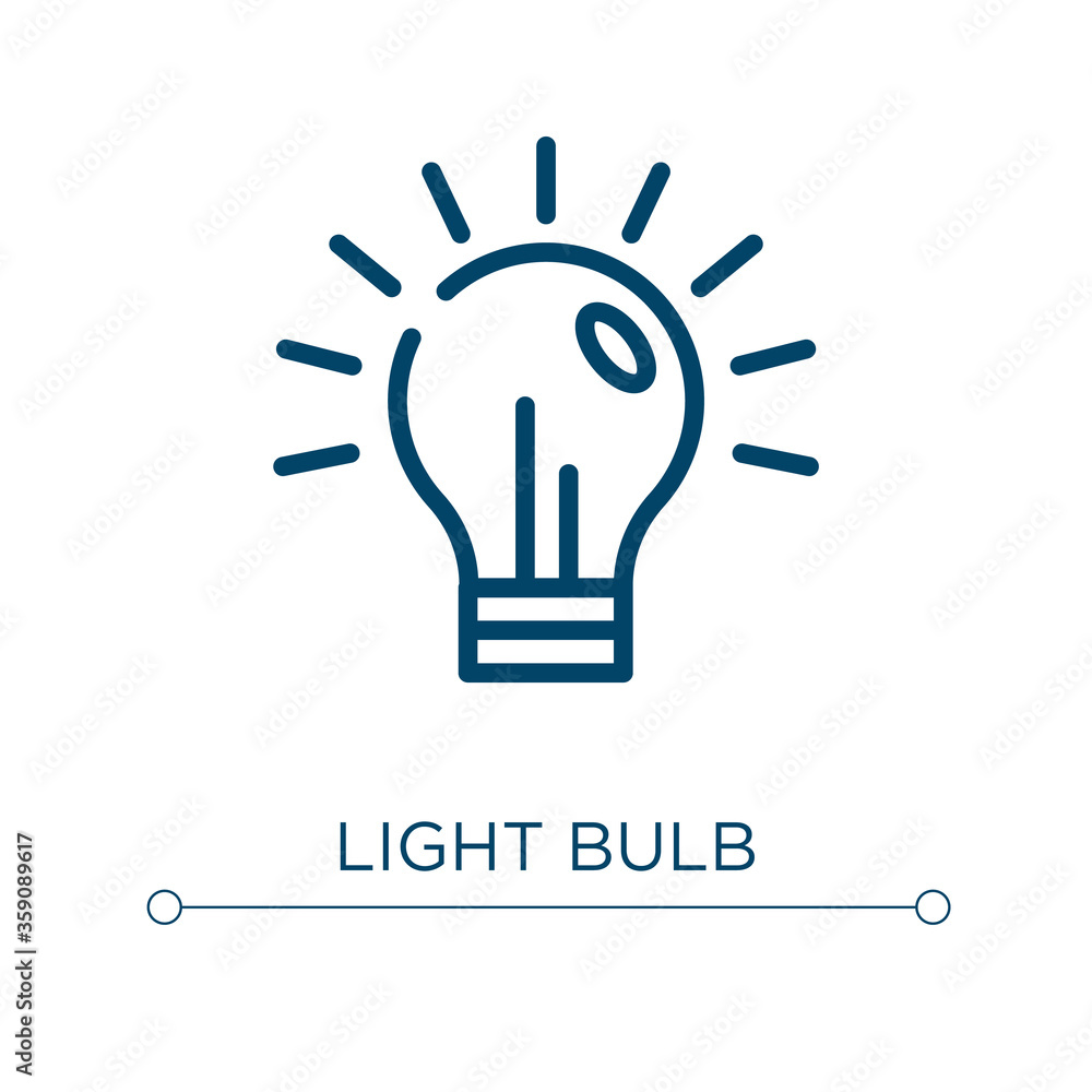 Poster light bulb icon. linear vector illustration. outline light bulb icon vector. thin line symbol for us