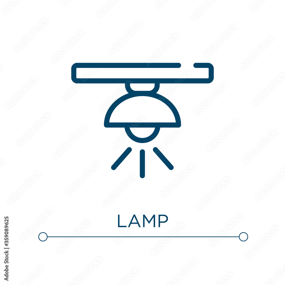 Poster lamp icon. linear vector illustration. outline lamp icon vector. thin line symbol for use on web and