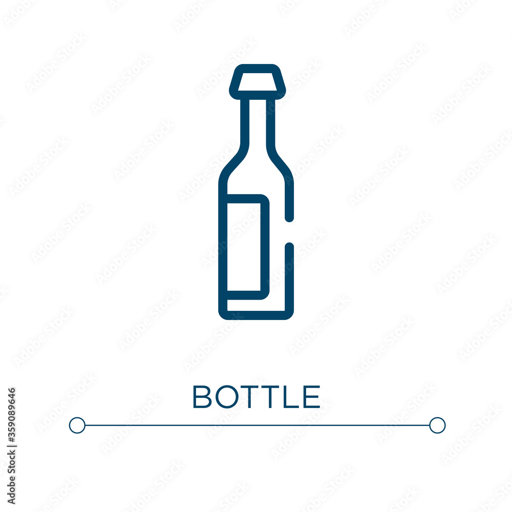 Poster bottle icon. linear vector illustration. outline bottle icon vector. thin line symbol for use on web
