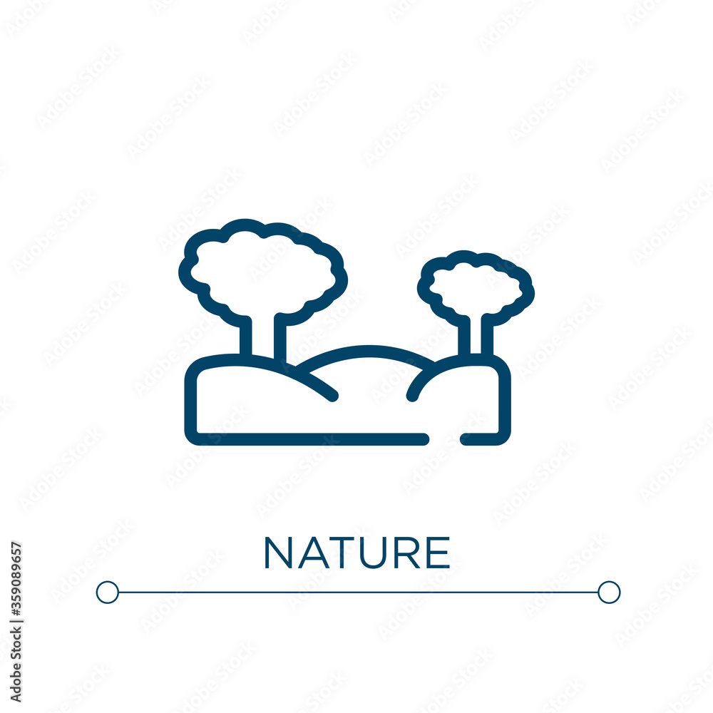 Poster nature icon. linear vector illustration. outline nature icon vector. thin line symbol for use on web