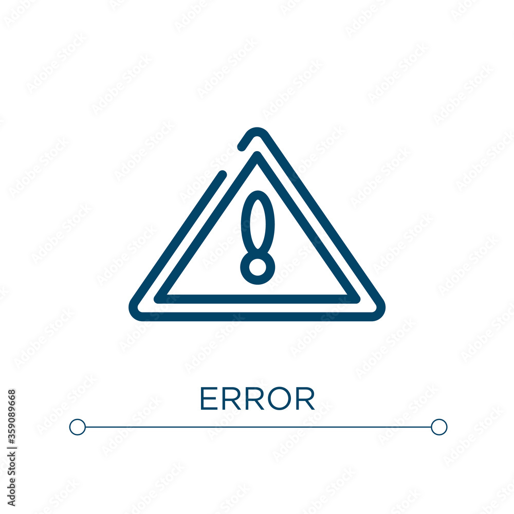 Poster error icon. linear vector illustration. outline error icon vector. thin line symbol for use on web a