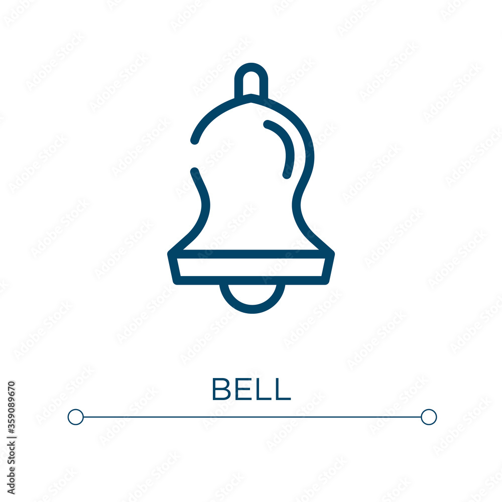 Poster bell icon. linear vector illustration. outline bell icon vector. thin line symbol for use on web and
