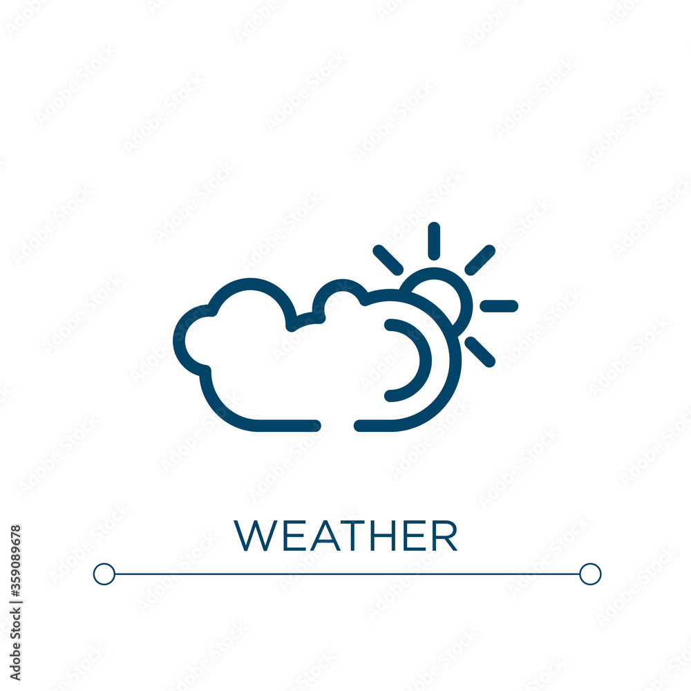 Poster weather icon. linear vector illustration. outline weather icon vector. thin line symbol for use on w