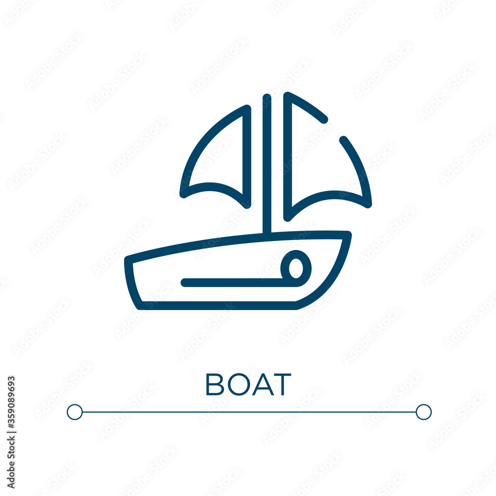 Poster boat icon. linear vector illustration. outline boat icon vector. thin line symbol for use on web and