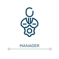 Manager icon. Linear vector illustration. Outline manager icon vector. Thin line symbol for use on web and mobile apps, logo, print media.