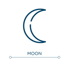 Moon icon. Linear vector illustration. Outline moon icon vector. Thin line symbol for use on web and mobile apps, logo, print media.