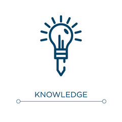 Knowledge icon. Linear vector illustration. Outline knowledge icon vector. Thin line symbol for use on web and mobile apps, logo, print media.