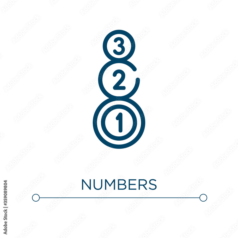 Poster numbers icon. linear vector illustration. outline numbers icon vector. thin line symbol for use on w
