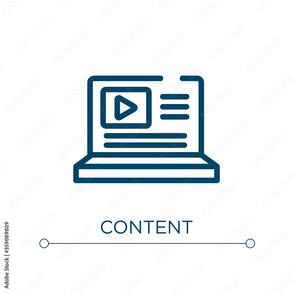 Poster content icon. linear vector illustration. outline content icon vector. thin line symbol for use on w