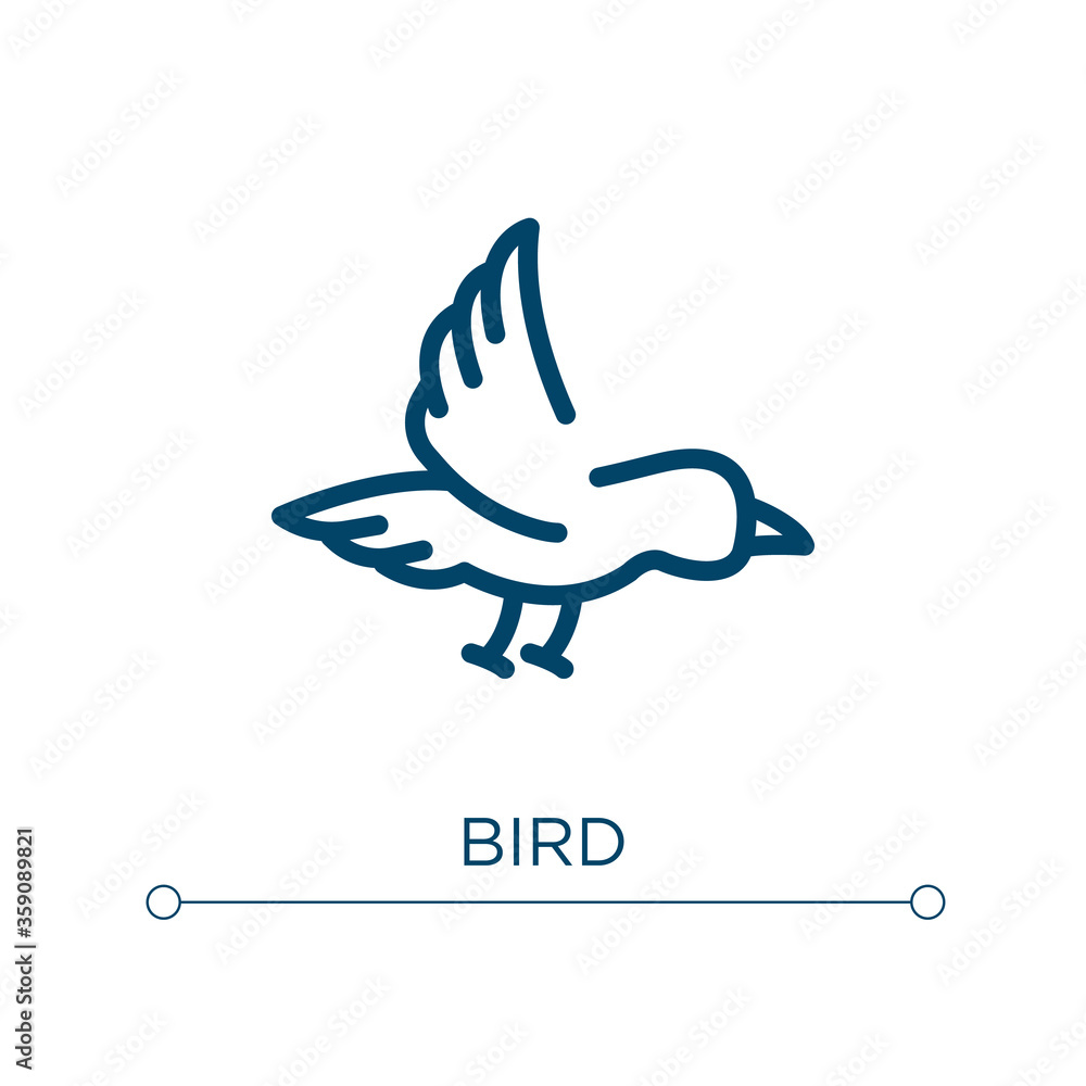 Poster bird icon. linear vector illustration. outline bird icon vector. thin line symbol for use on web and