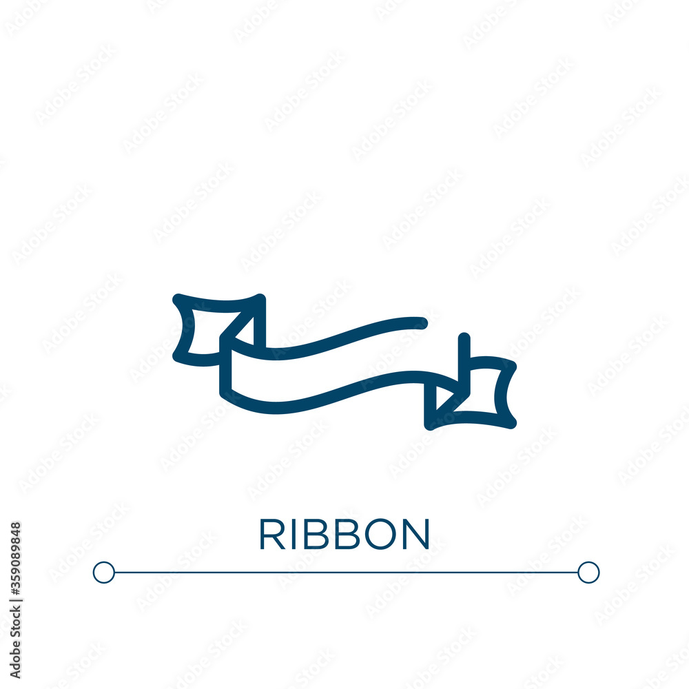 Poster ribbon icon. linear vector illustration. outline ribbon icon vector. thin line symbol for use on web