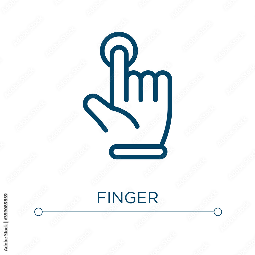 Poster finger icon. linear vector illustration. outline finger icon vector. thin line symbol for use on web