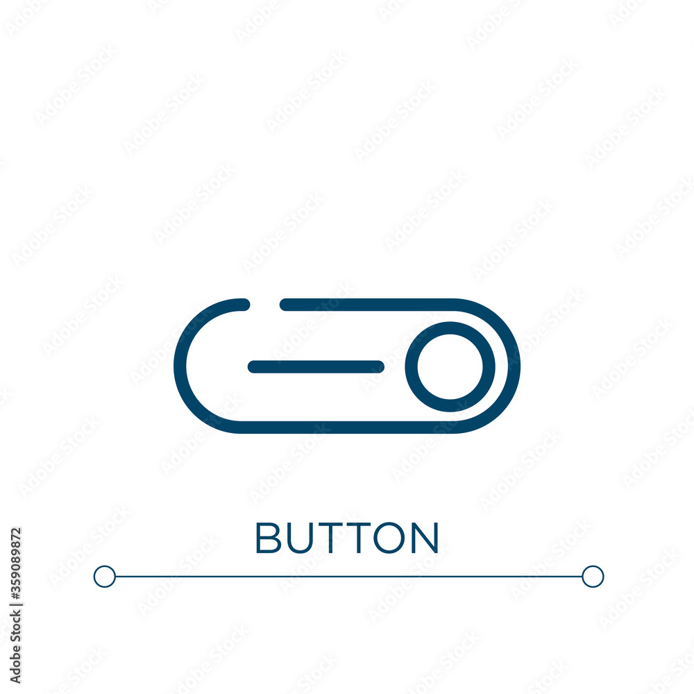 Poster button icon. linear vector illustration. outline button icon vector. thin line symbol for use on web