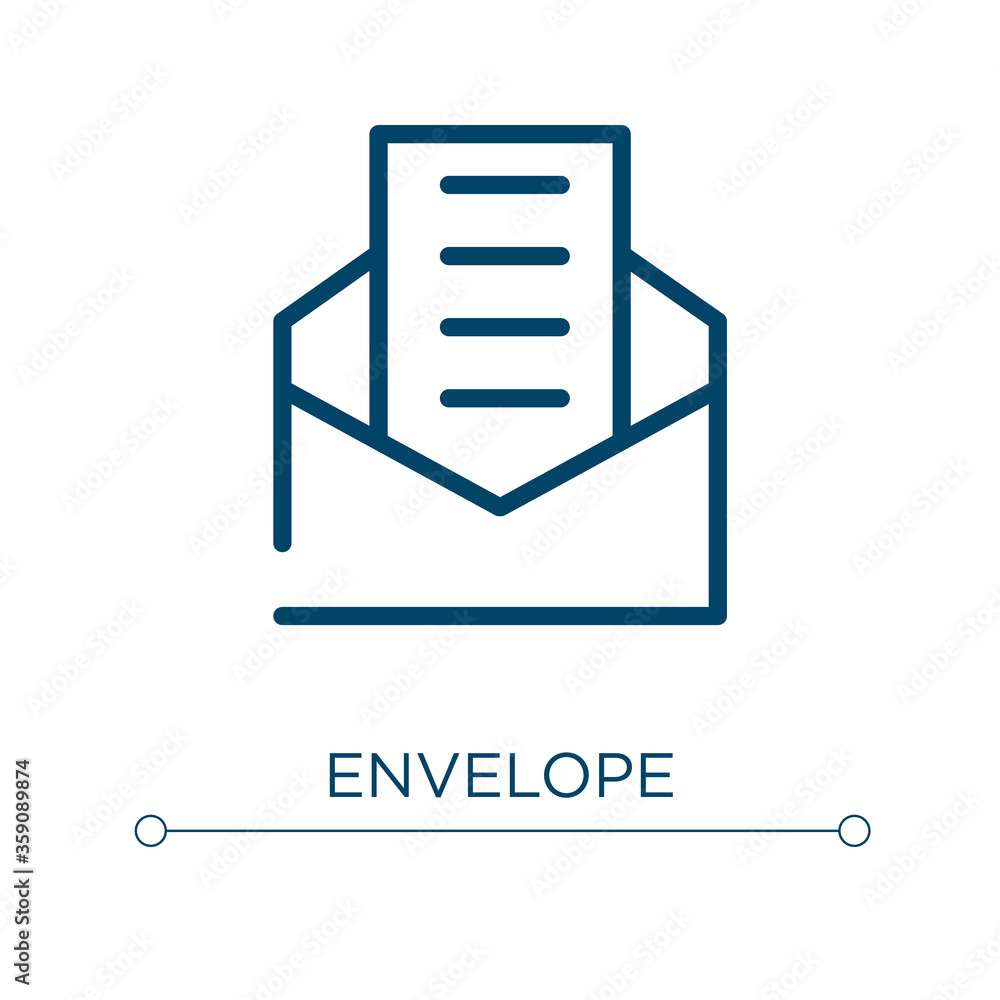 Poster envelope icon. linear vector illustration. outline envelope icon vector. thin line symbol for use on