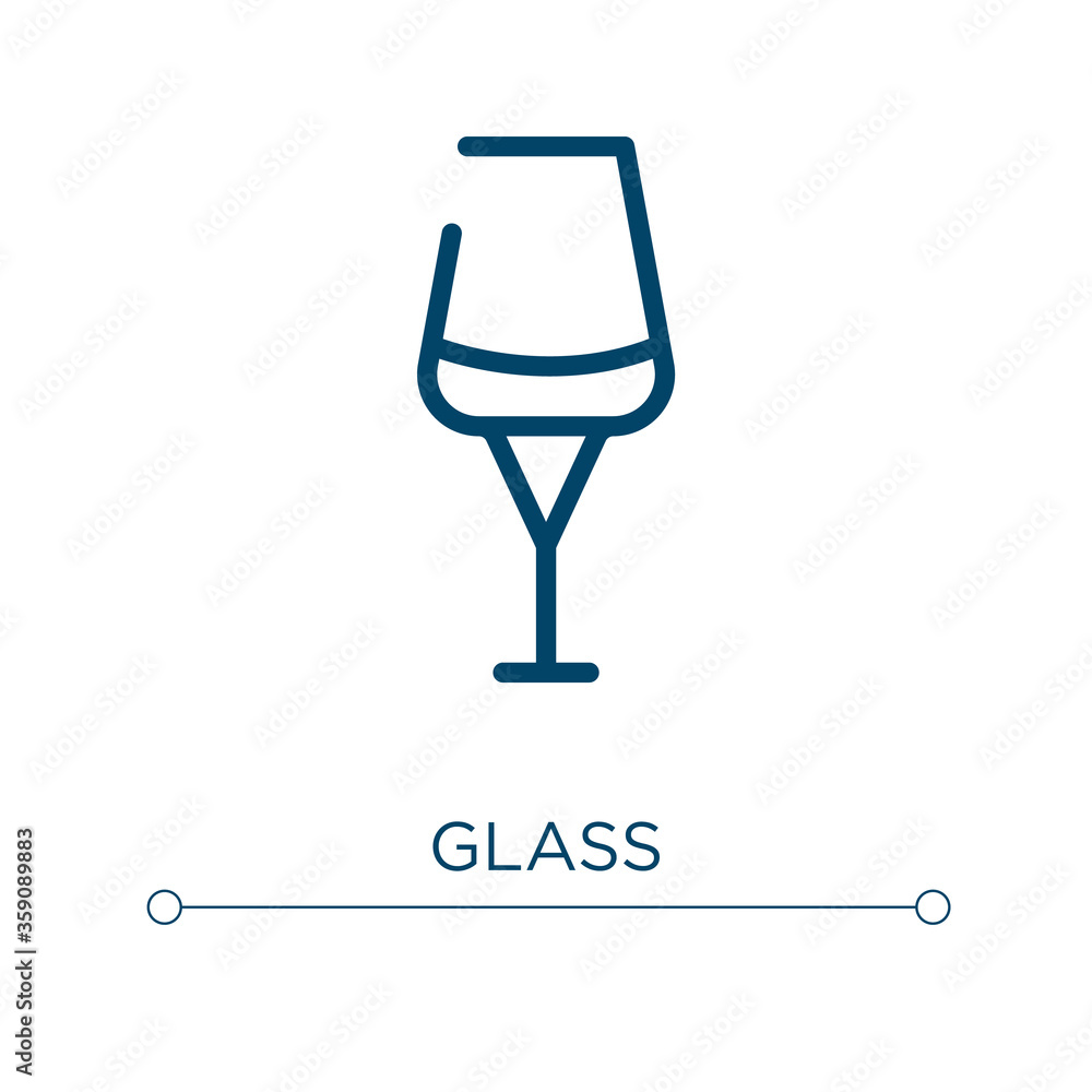 Aufkleber glass icon. linear vector illustration. outline glass icon vector. thin line symbol for use on web a