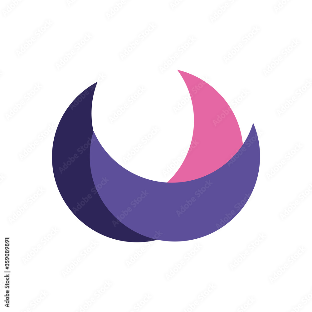 Poster geometric and abstract half circle flat style icon vector design