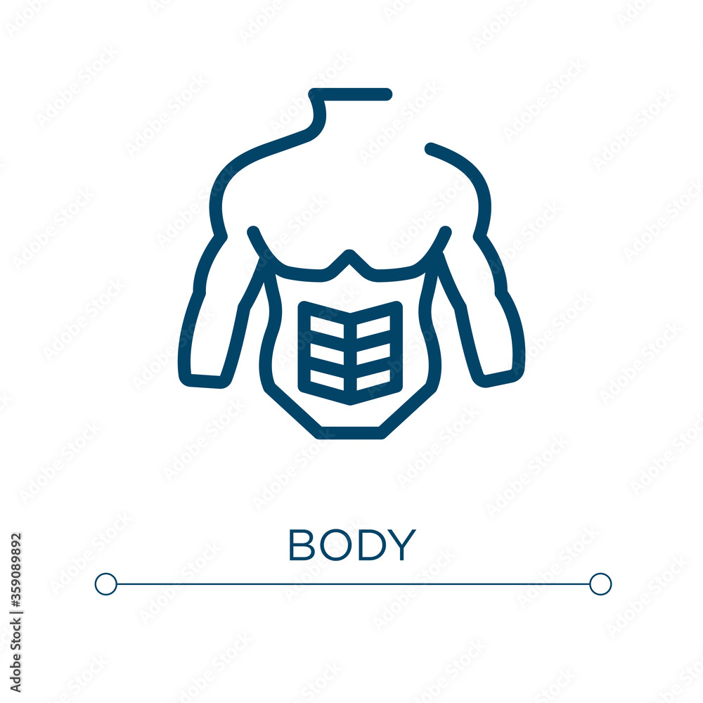 Poster body icon. linear vector illustration. outline body icon vector. thin line symbol for use on web and