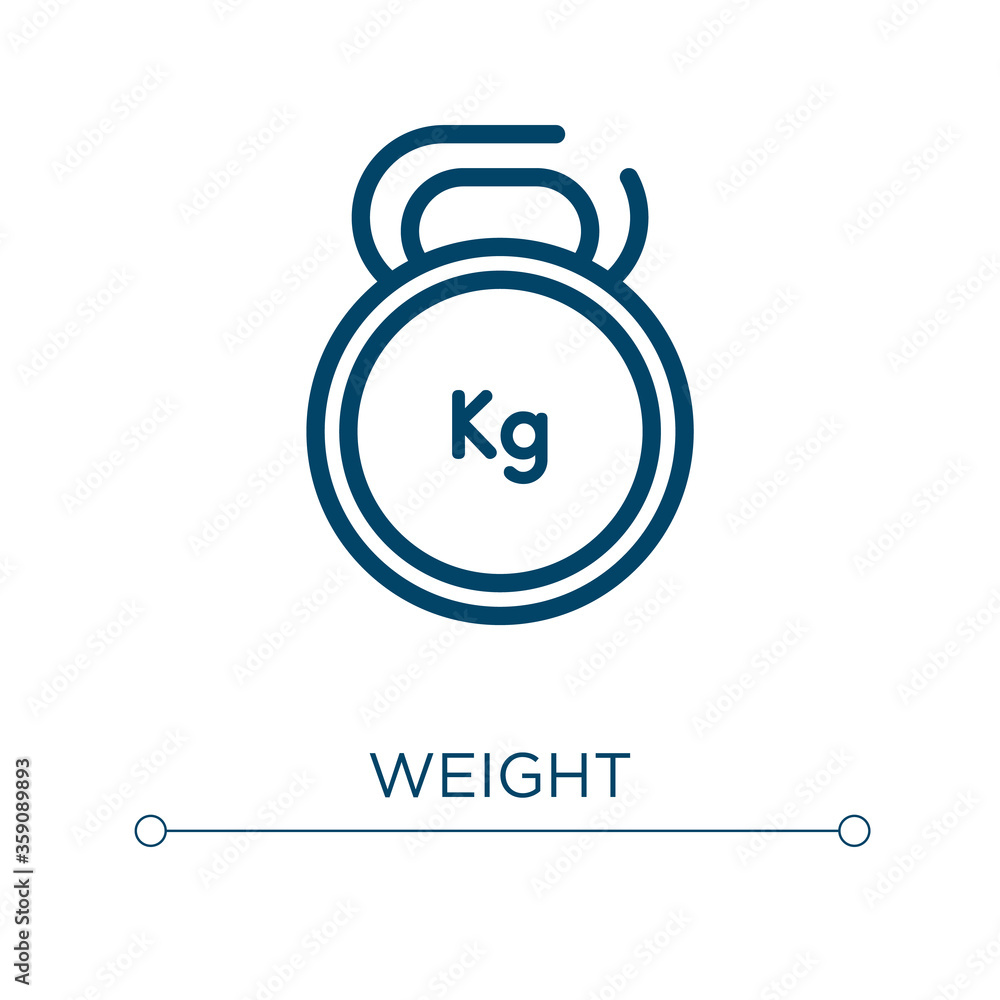 Poster weight icon. linear vector illustration. outline weight icon vector. thin line symbol for use on web