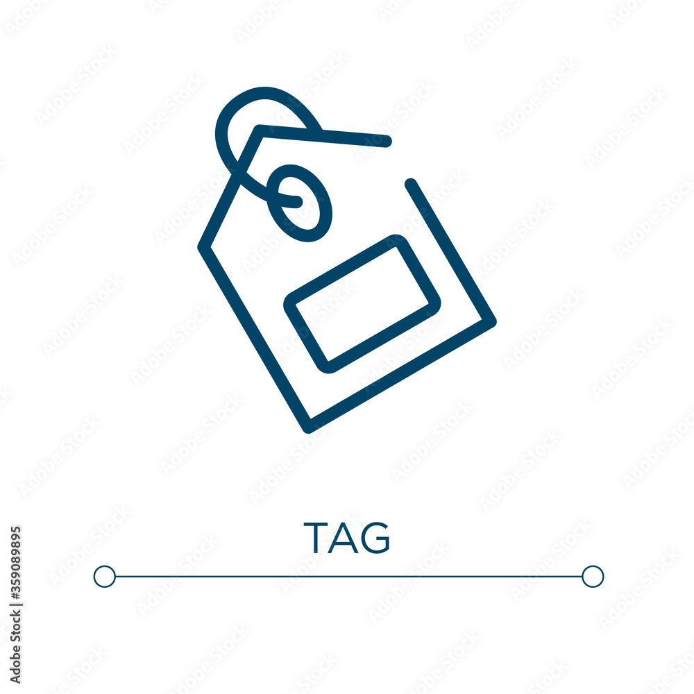 Poster tag icon. linear vector illustration. outline tag icon vector. thin line symbol for use on web and m