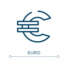 Euro icon. Linear vector illustration. Outline euro icon vector. Thin line symbol for use on web and mobile apps, logo, print media.