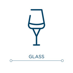 Glass icon. Linear vector illustration. Outline glass icon vector. Thin line symbol for use on web and mobile apps, logo, print media.