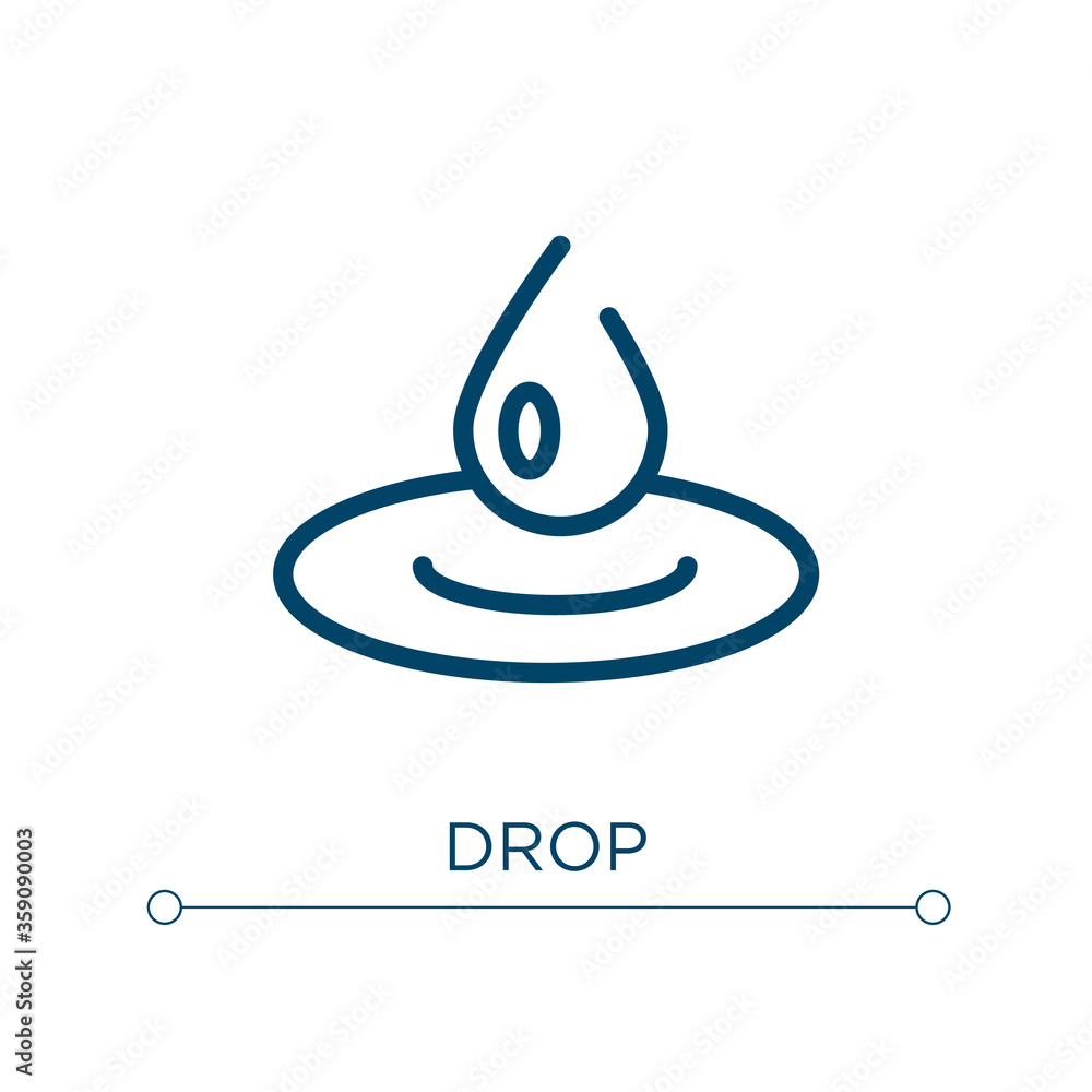Poster drop icon. linear vector illustration. outline drop icon vector. thin line symbol for use on web and