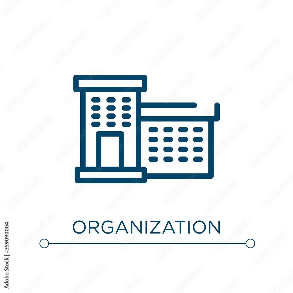 Poster organization icon. linear vector illustration. outline organization icon vector. thin line symbol fo