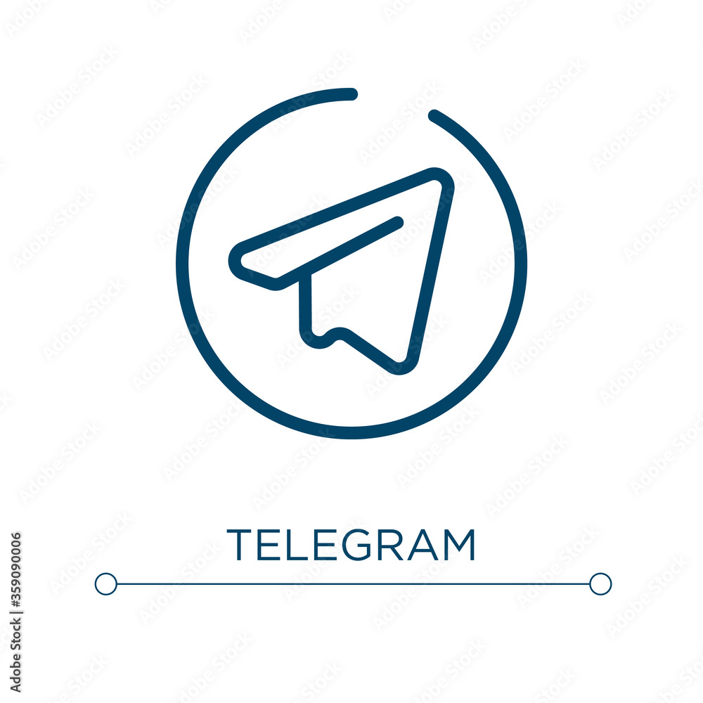 Poster telegram icon. linear vector illustration. outline telegram icon vector. thin line symbol for use on